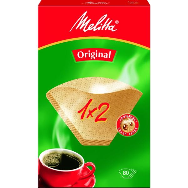Фильтры для кофе Melitta бумажные, 1x2, 80 шт, коричневый