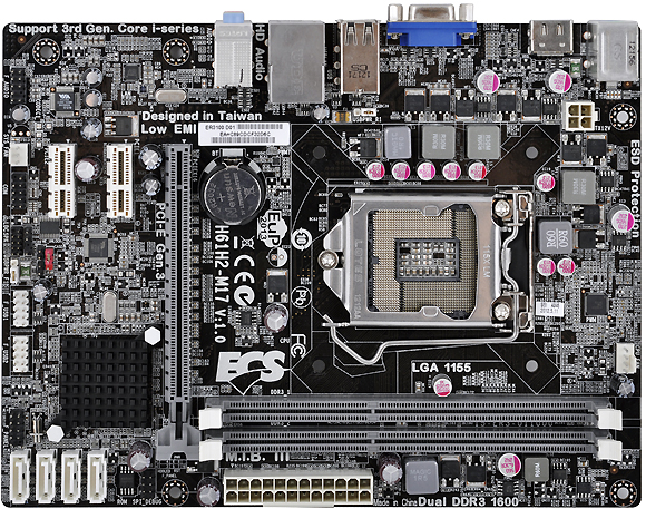 Материнская плата ECS Socket 1155 Intel H61 Express H61H2-M17 bulk